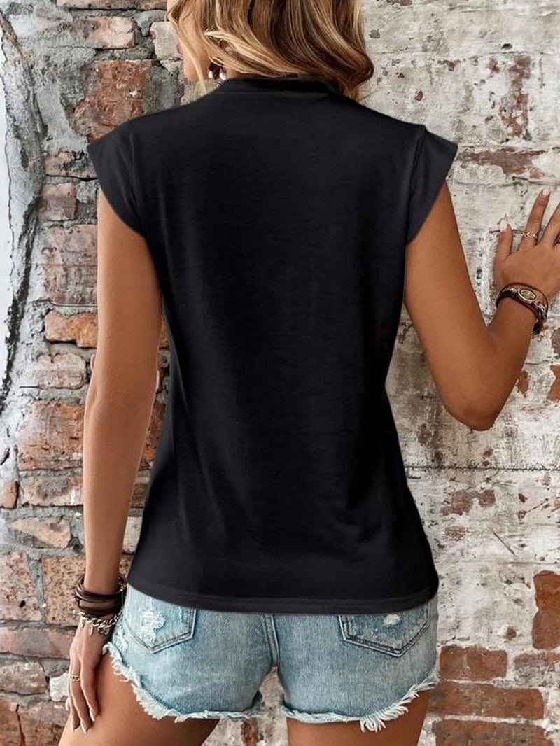EmiSmile Casual Cap Sleeve Top for Summer