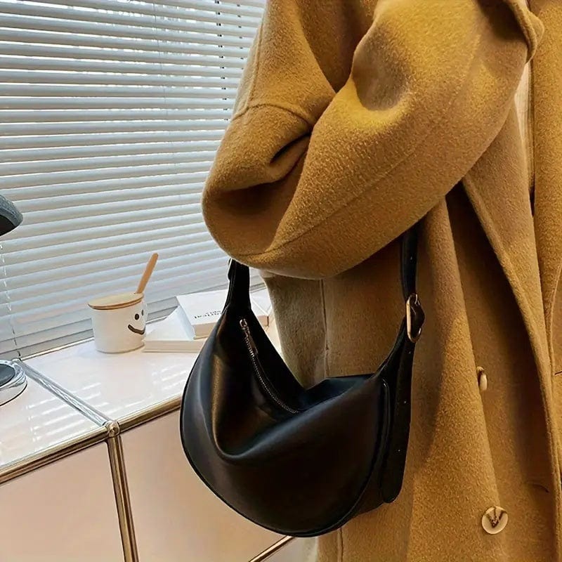 EmiSmile chic bags Black Retro All-Match Shoulder Bag – Chic, Cozy & Perfect for Autumn/Winter ✨
