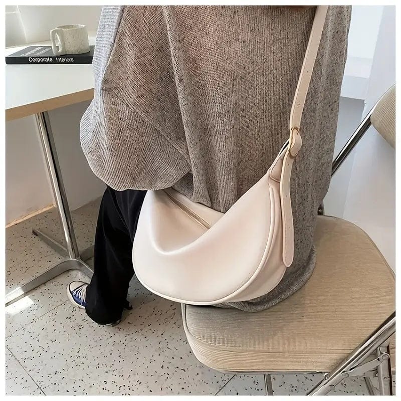 EmiSmile chic bags White Retro All-Match Shoulder Bag – Chic, Cozy & Perfect for Autumn/Winter ✨