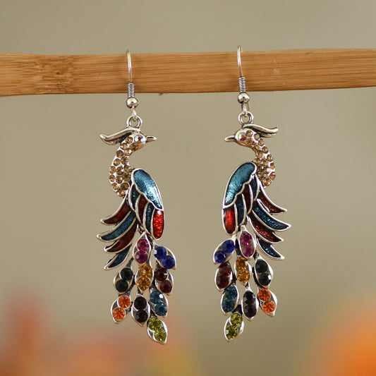 EmiSmile details matter Retro Peacock Texture Earrings – Bold, Artistic, and Timeless