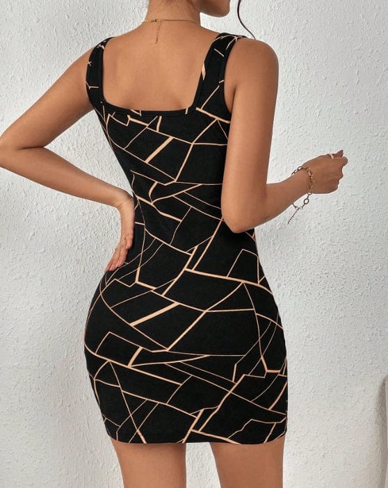 EmiSmile Dreses Ladies' Printed Slim Dress – Chic, Flattering & Effortlessly Stylish
