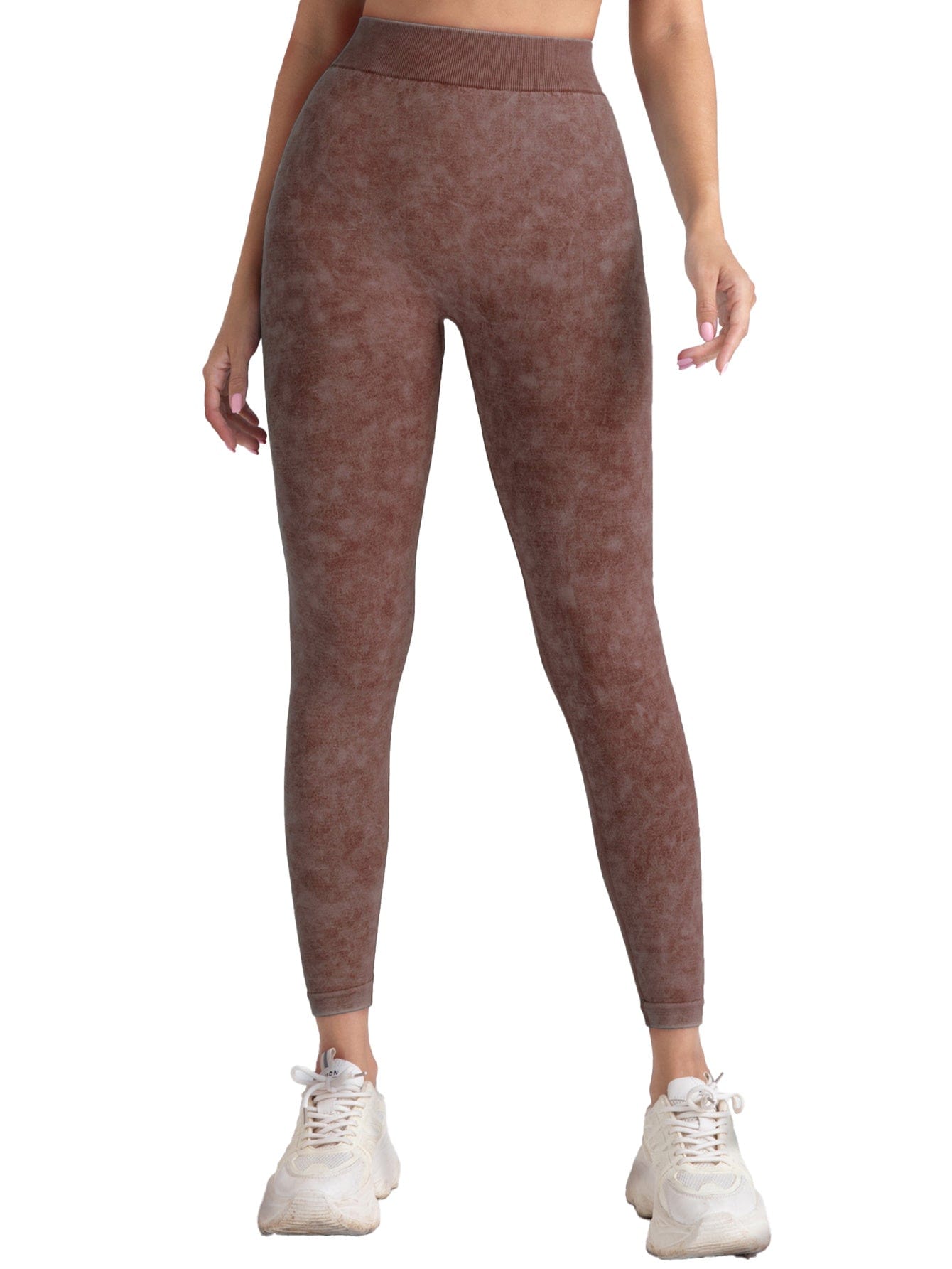 EmiSmile tracksuit COF / L V-Back Scrunch Butt Workout Leggings for Women  | Seamless High-Waisted Yoga & Gym Leggings