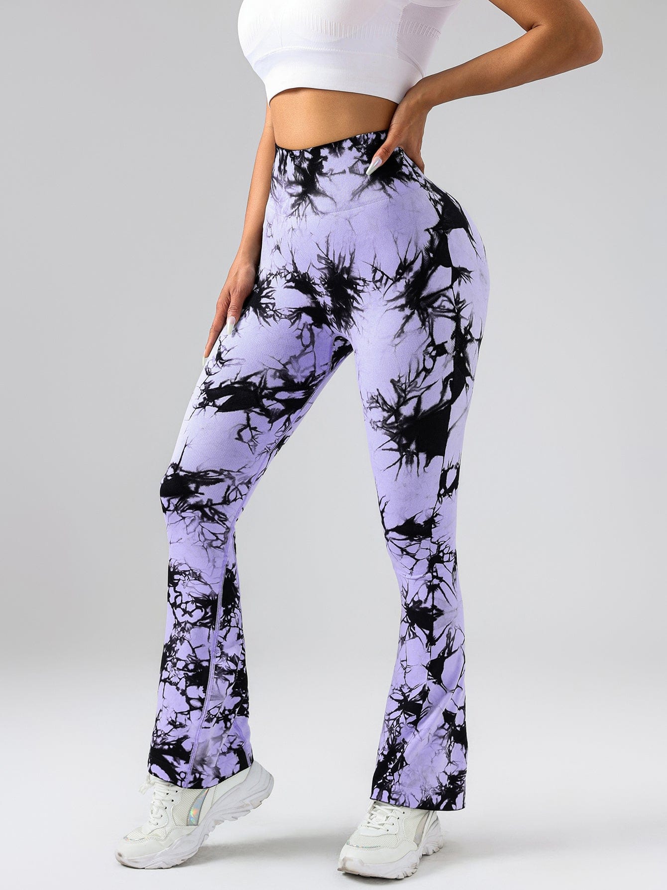 EmiSmile tracksuit Purple / L 🌈 Tie-Dye High-Waist Flare Yoga Pants – Stylish, Slimming & Made to Move