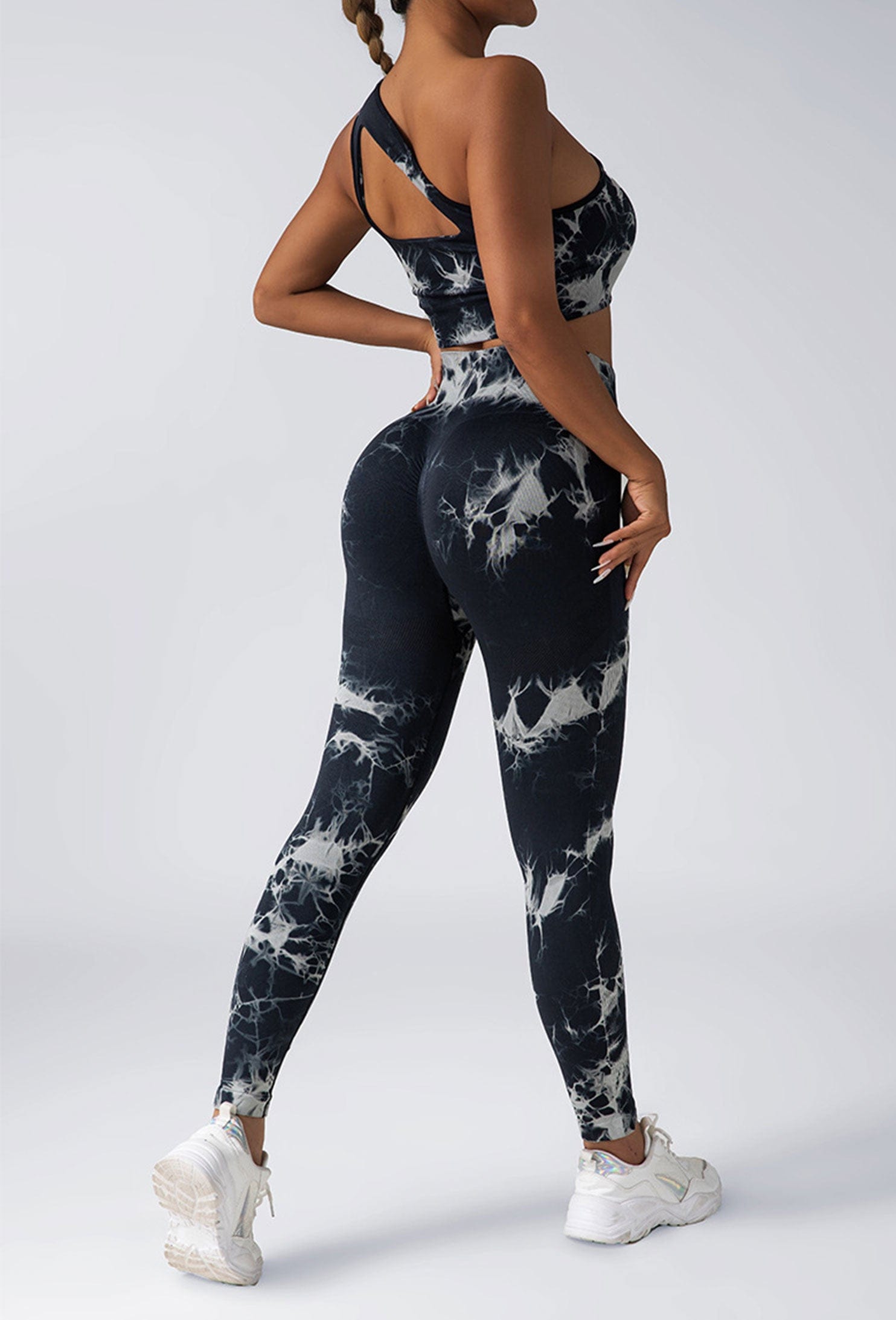 EmiSmile tracksuit Scrunch Butt Lifting Workout Leggings – High Waisted Tie Dye Yoga Pants