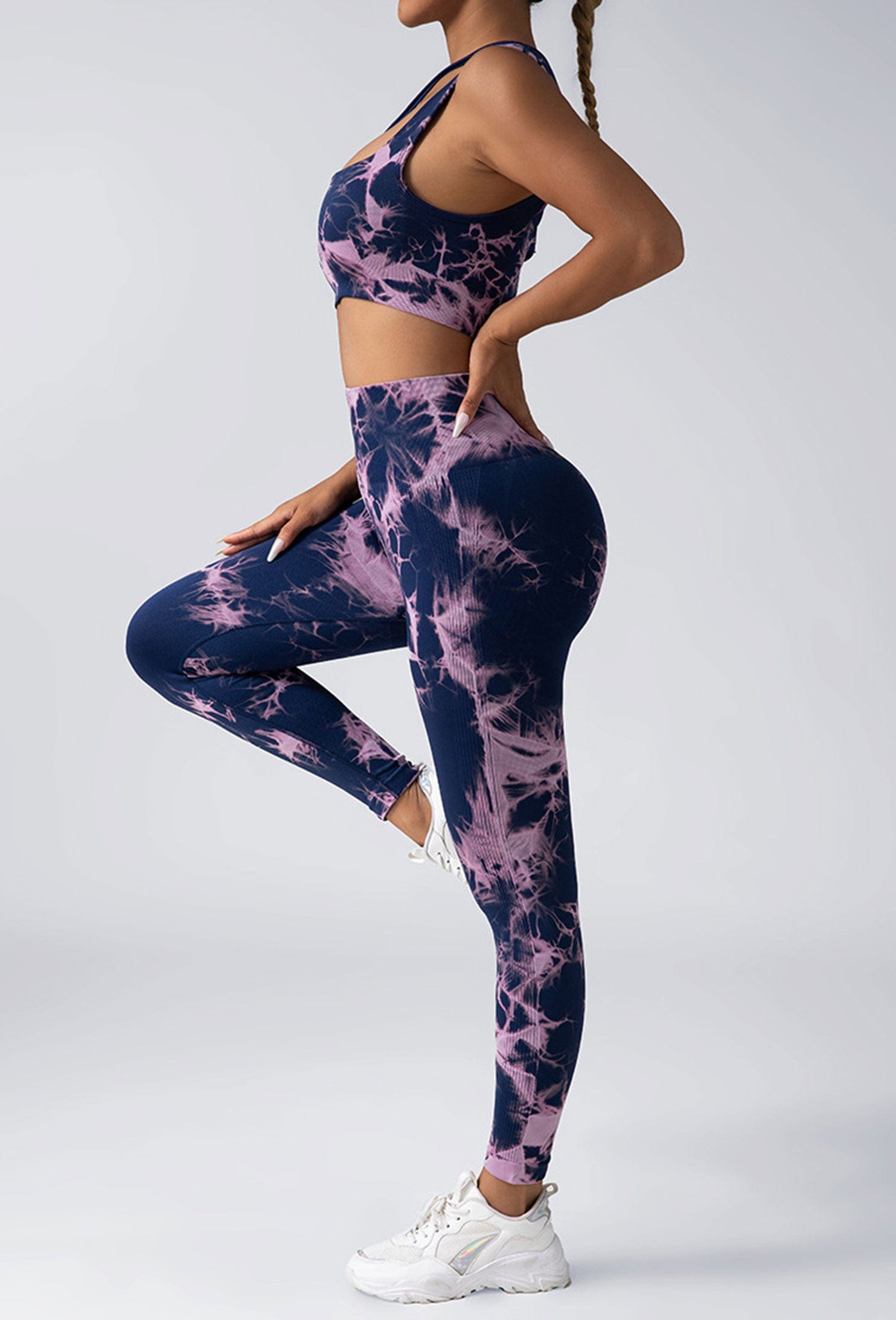 EmiSmile tracksuit Scrunch Butt Lifting Workout Leggings – High Waisted Tie Dye Yoga Pants