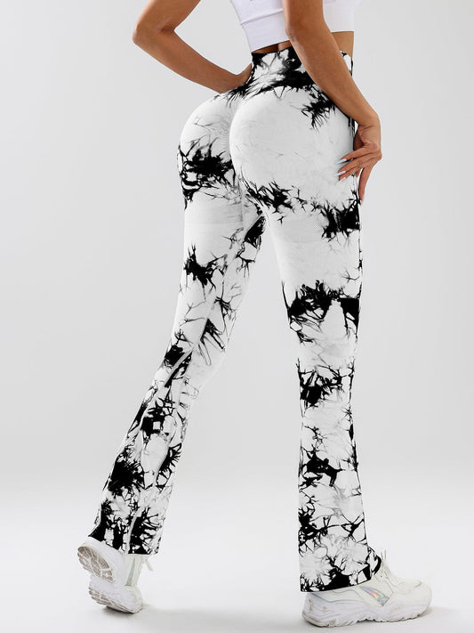 EmiSmile tracksuit 🌈 Tie-Dye High-Waist Flare Yoga Pants – Stylish, Slimming & Made to Move
