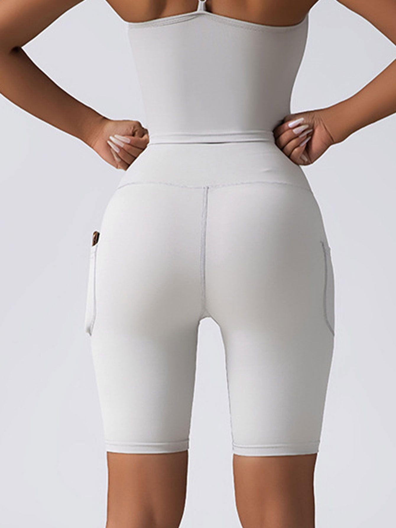 EmiSmile tracksuit Tummy Control Biker Shorts with Pockets ‍♀️ | High-Waisted Yoga & Gym Shorts for Women