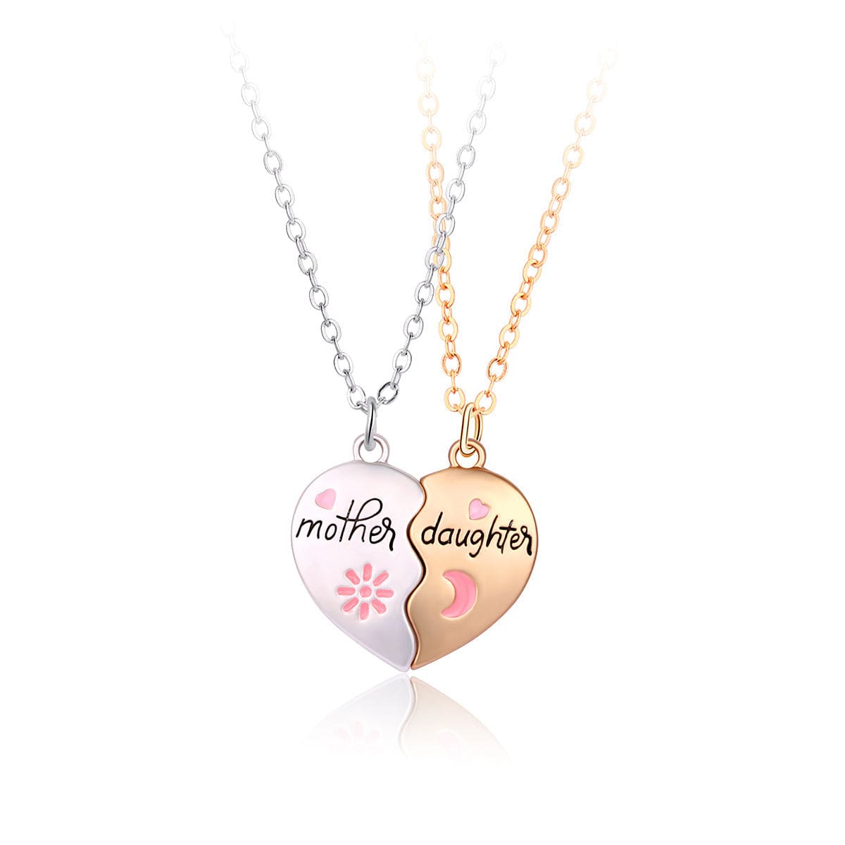 null accessories Gold 2PCS Set Jewelry Mother Daughter Necklace