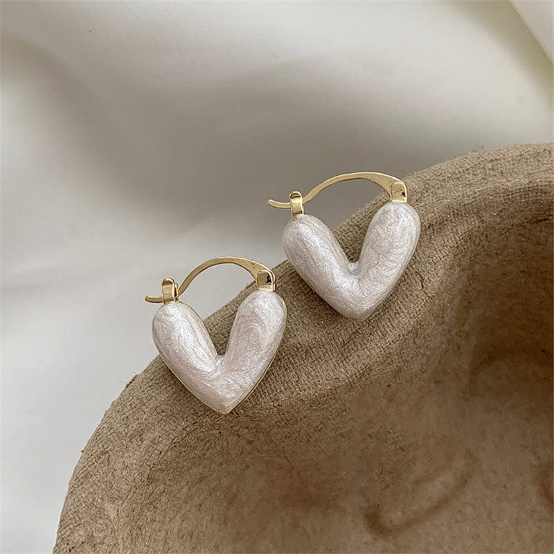 null woman White Ins Heart Love Earrings For Women Fashion Accessories Jewelry