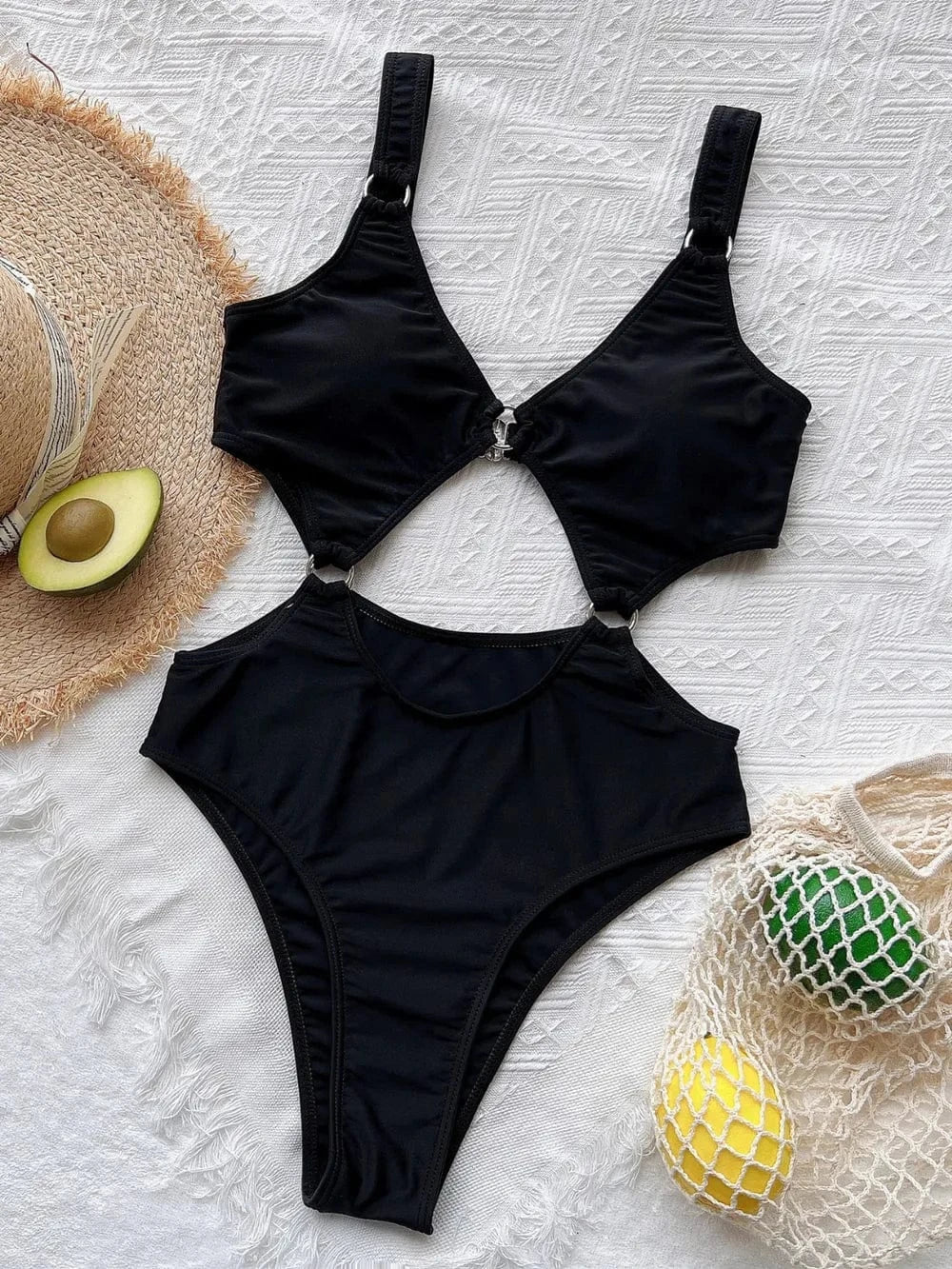 Trendsi 𝑺𝑾𝑰𝑴𝑾𝑬𝑨𝑹 Cutout Plunge One-Piece Swimwear