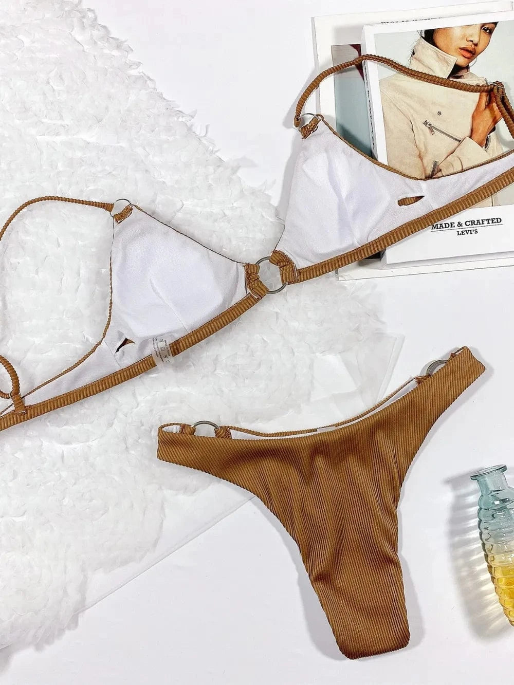 Trendsi 𝑺𝑾𝑰𝑴𝑾𝑬𝑨𝑹 Plunge Spaghetti Strap Swim Set