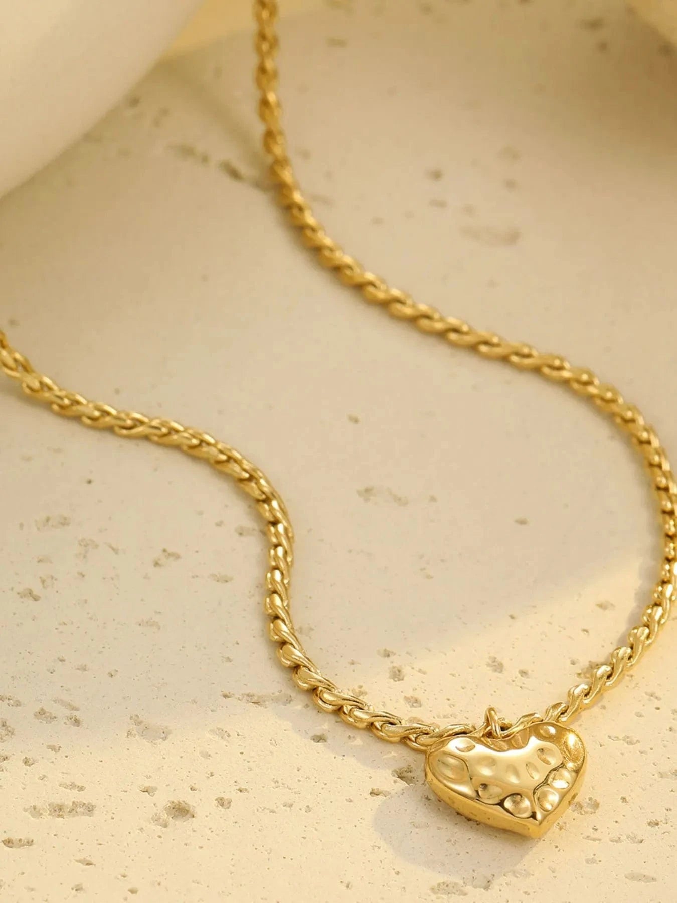 Trendsi 18K Gold-Plated Stainless Steel Heart Pendant Necklace