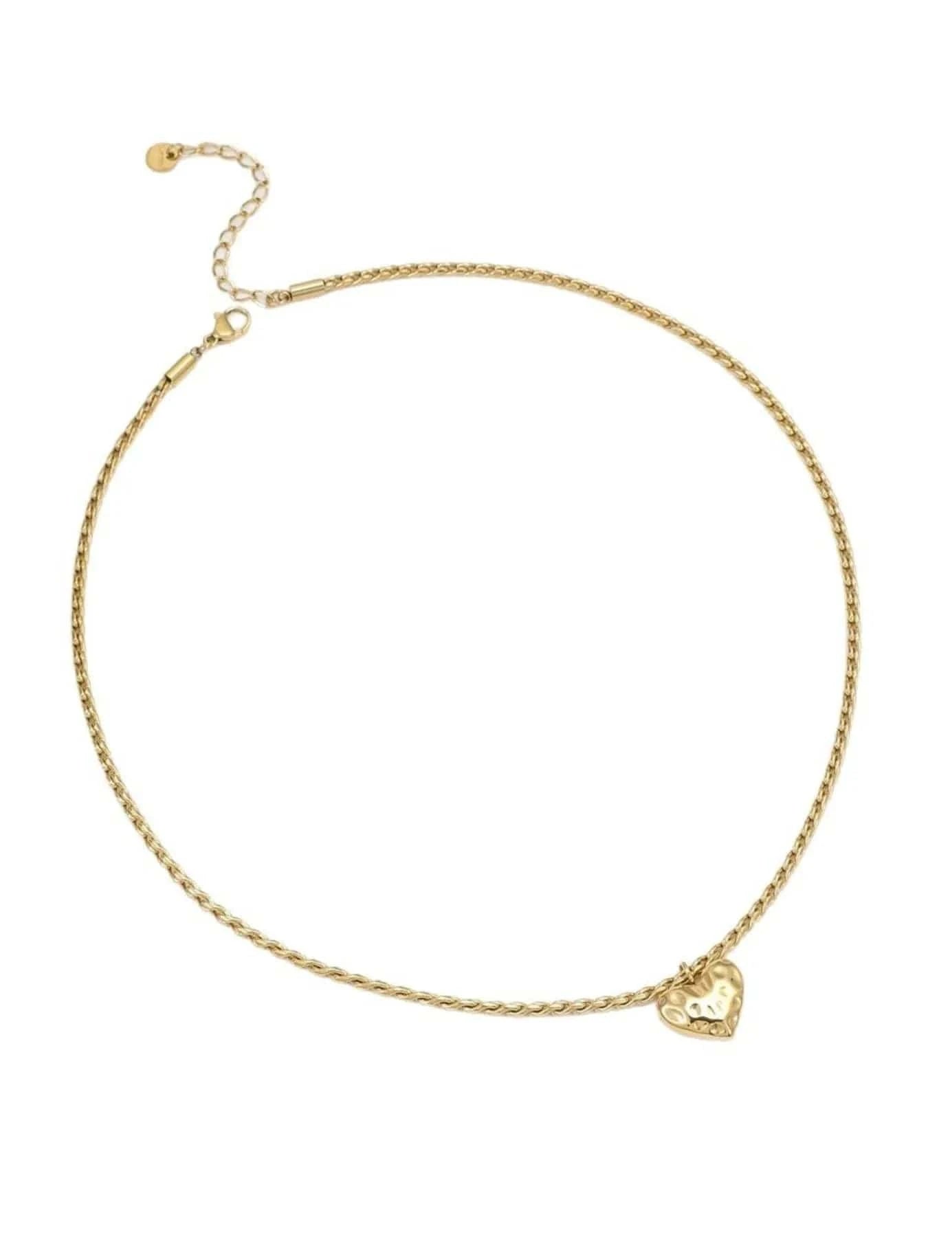Trendsi 18K Gold-Plated Stainless Steel Heart Pendant Necklace