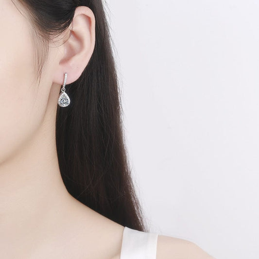 Trendsi accessories Elegant Drop Shape Stud Earrings – Sparkling Micro-Inlaid Zircon Glam