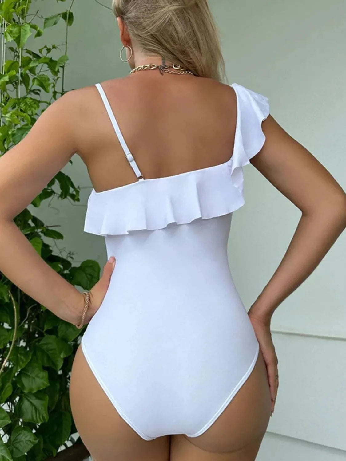 Trendsi Asymmetrical Ruffled One-Piece Swimwear