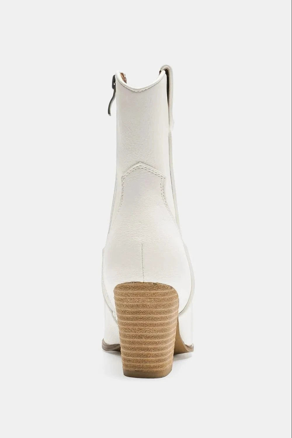 Trendsi Beast Fashion Faux Leather Block Heel Boots with Side Zippers