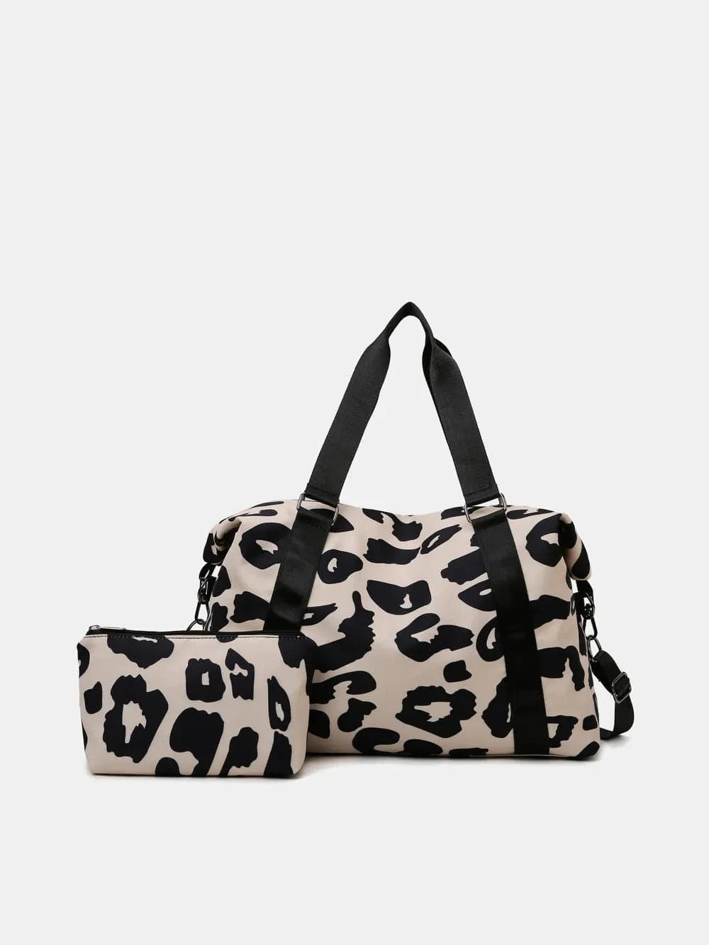 Trendsi Beige / One Size Oxford Cloth Leopard 2-Piece Bag Set