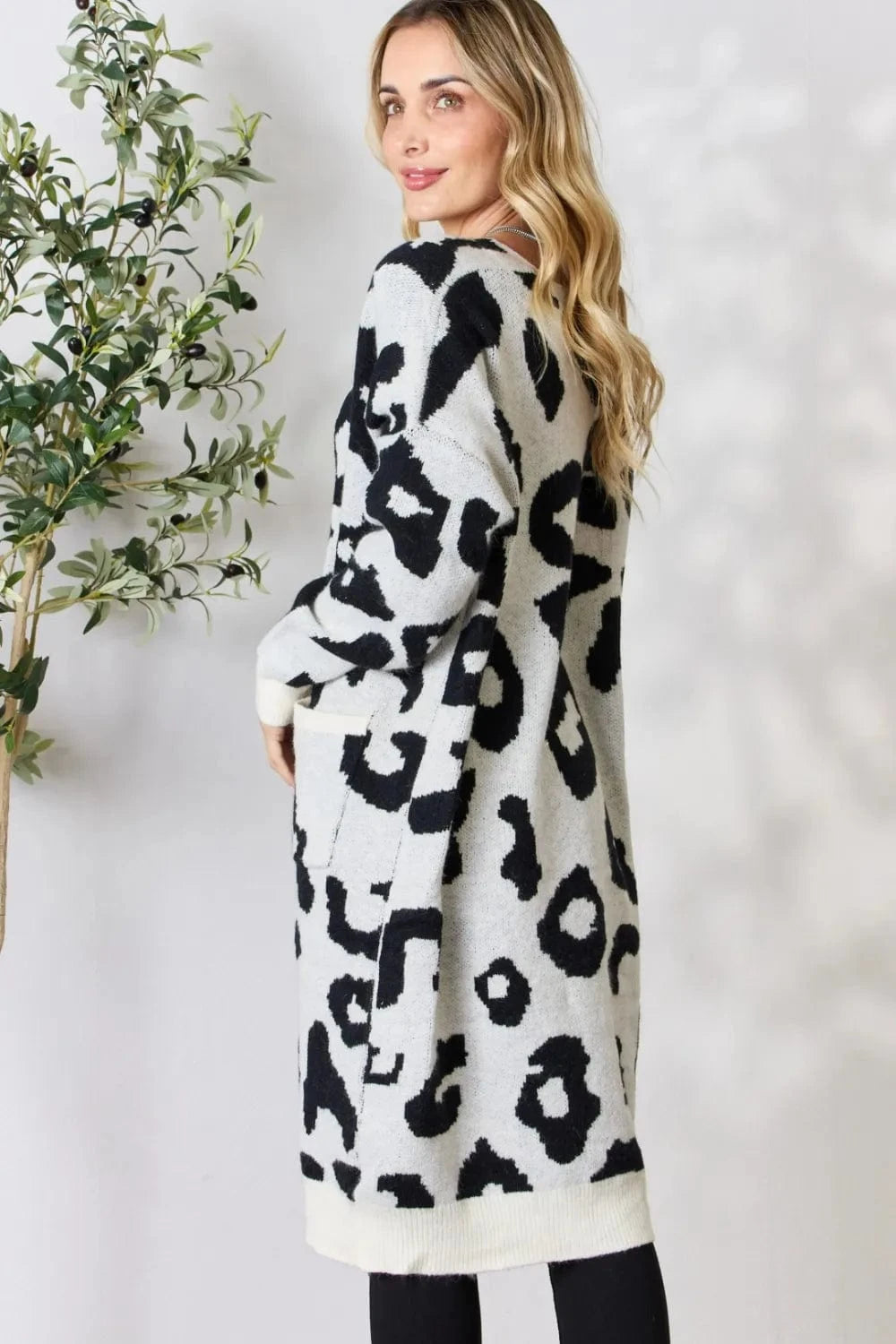 Trendsi BiBi Leopard Open Front Cardigan