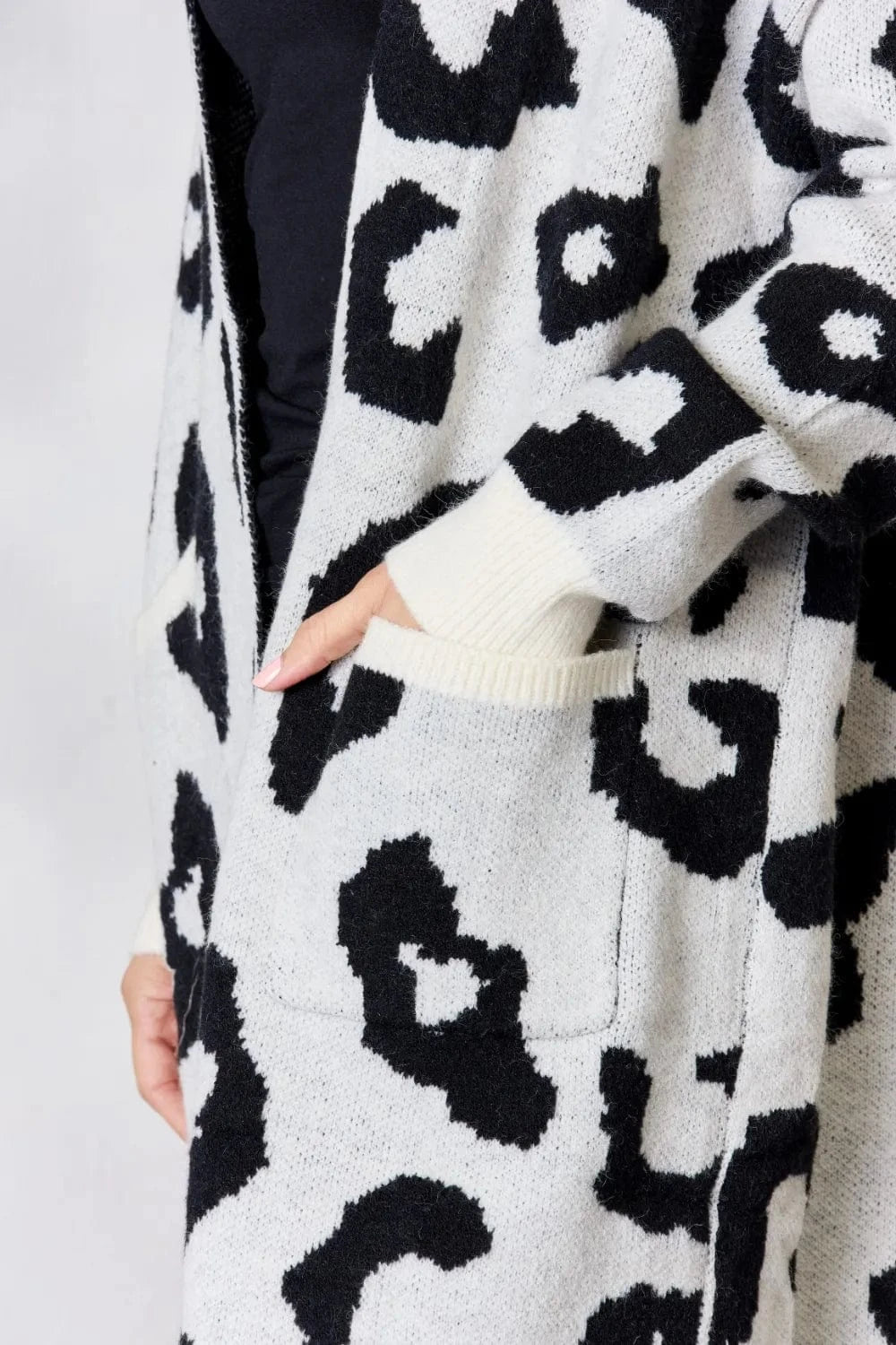 Trendsi BiBi Leopard Open Front Cardigan