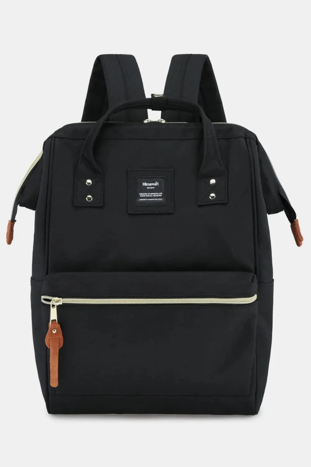 Trendsi Black / One Size Himawari Waterproof Canvas Backpack Bag with Side Pockets