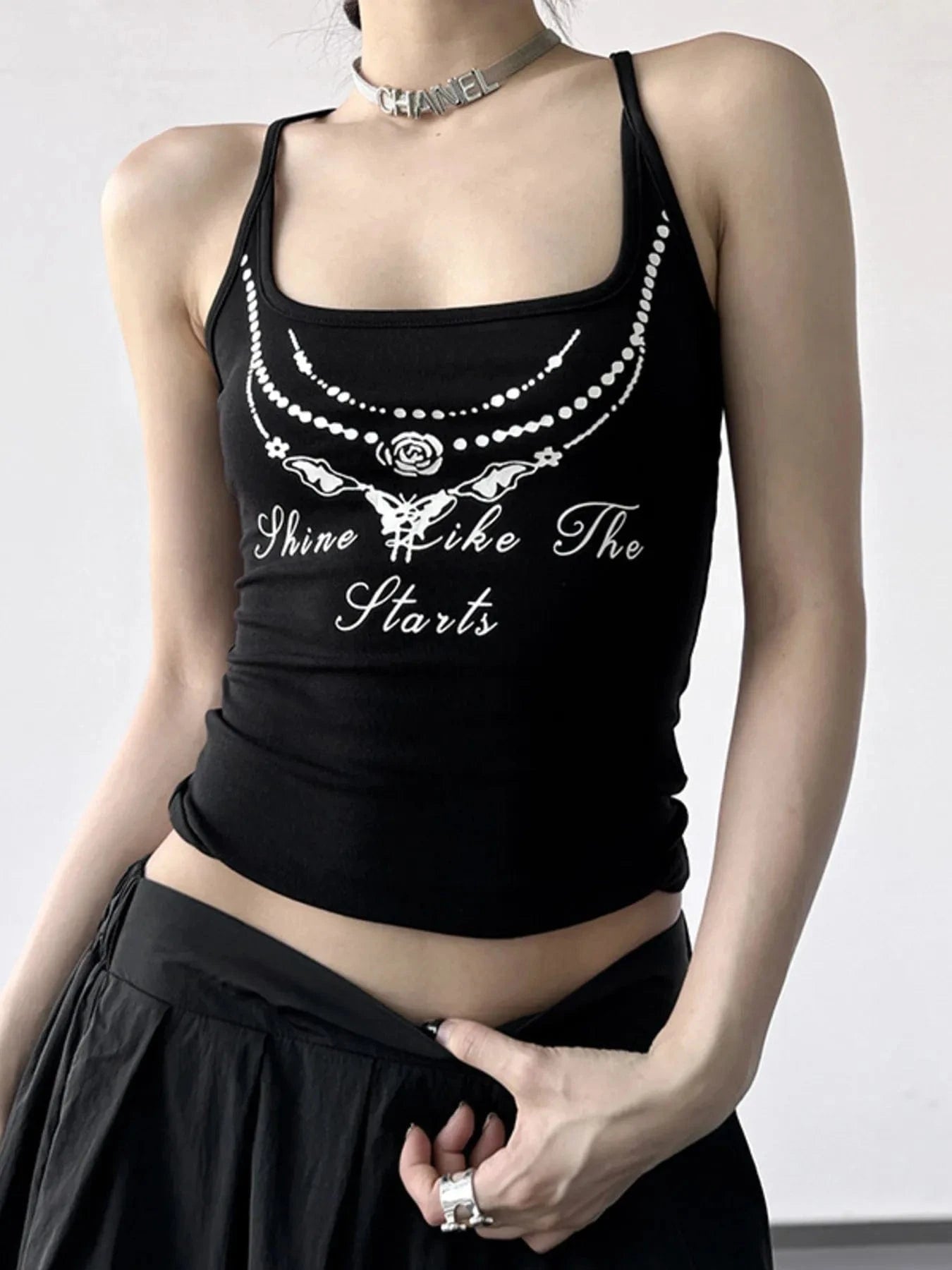 Trendsi Black / S Square Neck Cami Top
