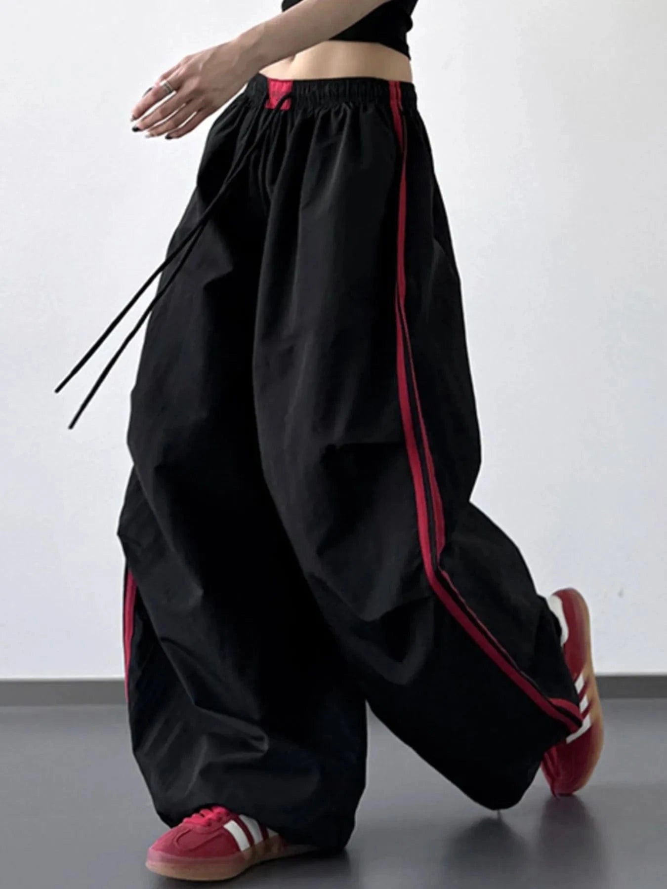 Trendsi Black / S Wide Leg Drawstring Pants
