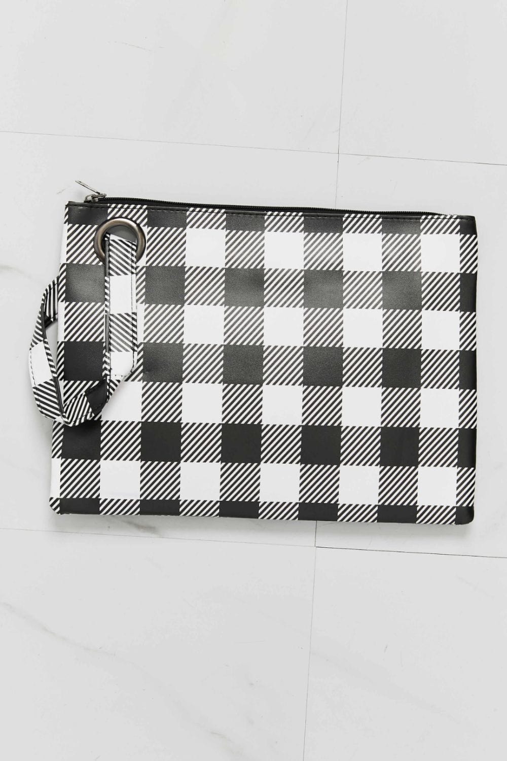 Trendsi Black/White / One Size Make It Your Own Printed Wristlet