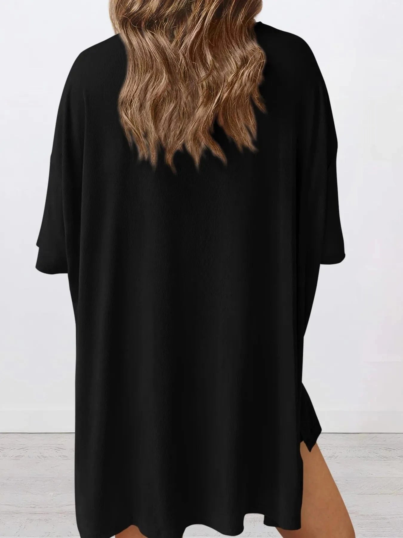 Trendsi Blazer&Shorts Full Size Oversized Round Neck Top and Shorts Set Plus Size