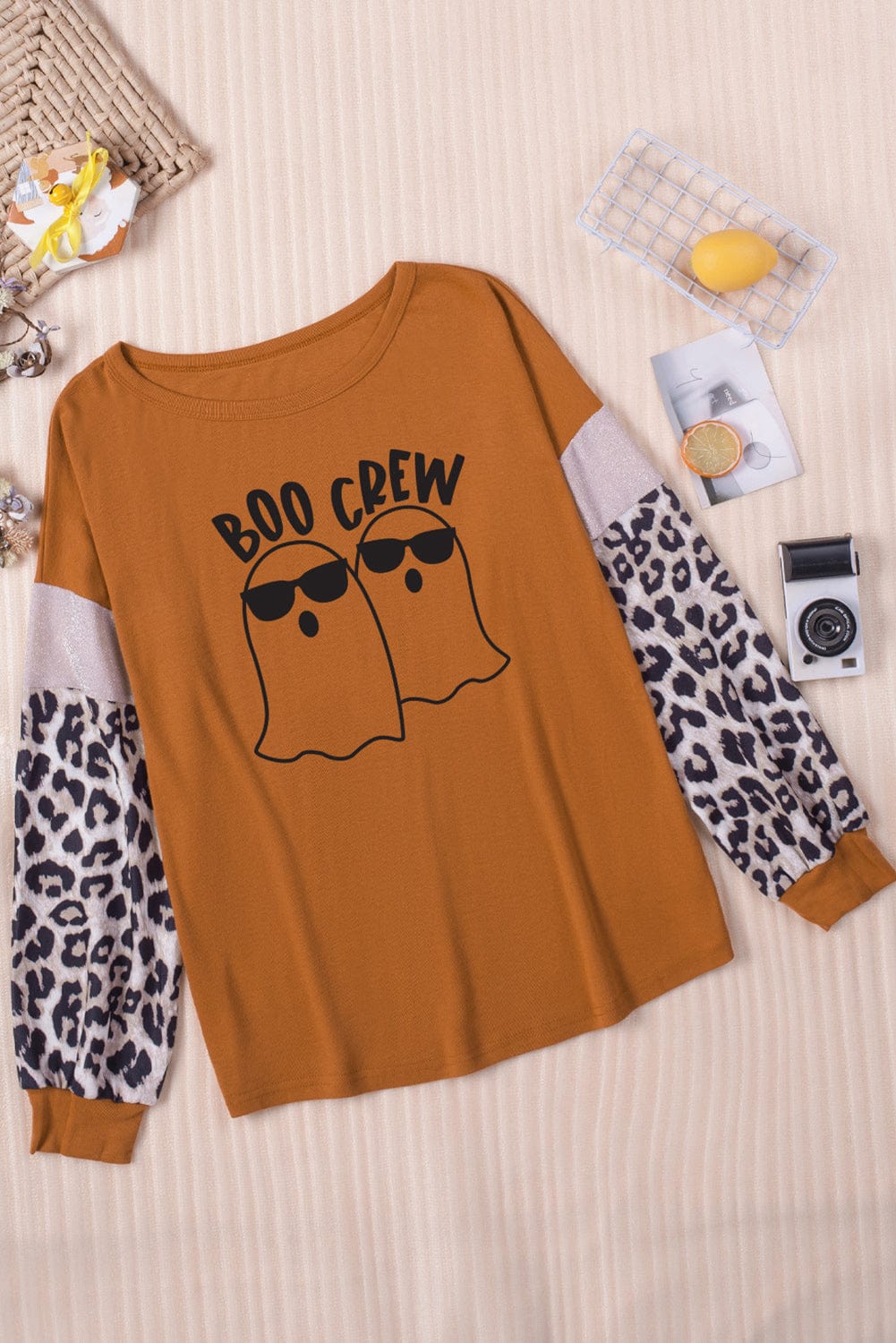 Trendsi BOO CREW Ghost Graphic Round Neck T-Shirt