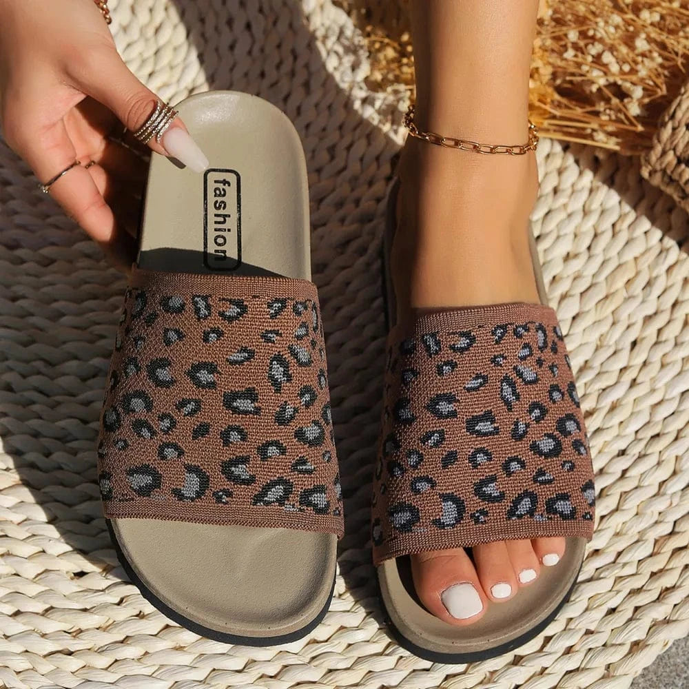 Trendsi Brown / 35(US4) Leopard Open Toe Sandals