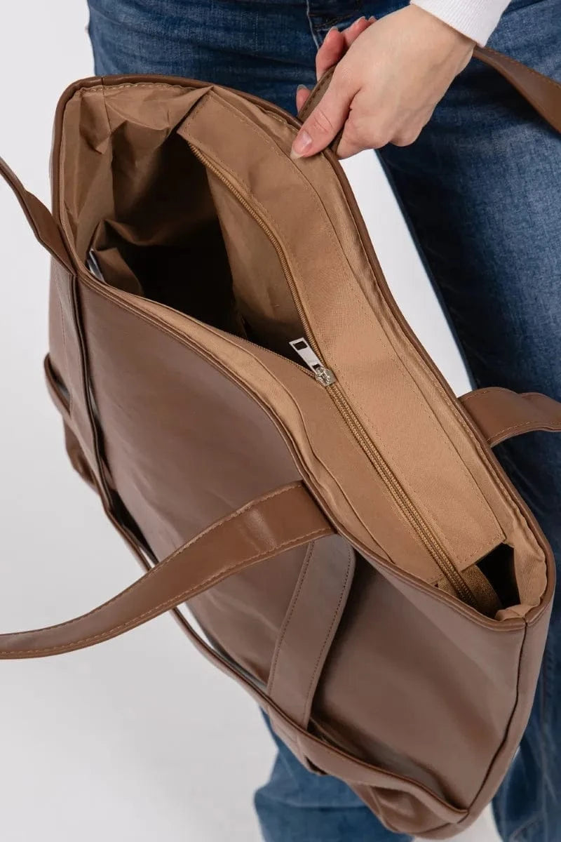 Trendsi Brown / One Size Fame Hat Carrier Tote Bag