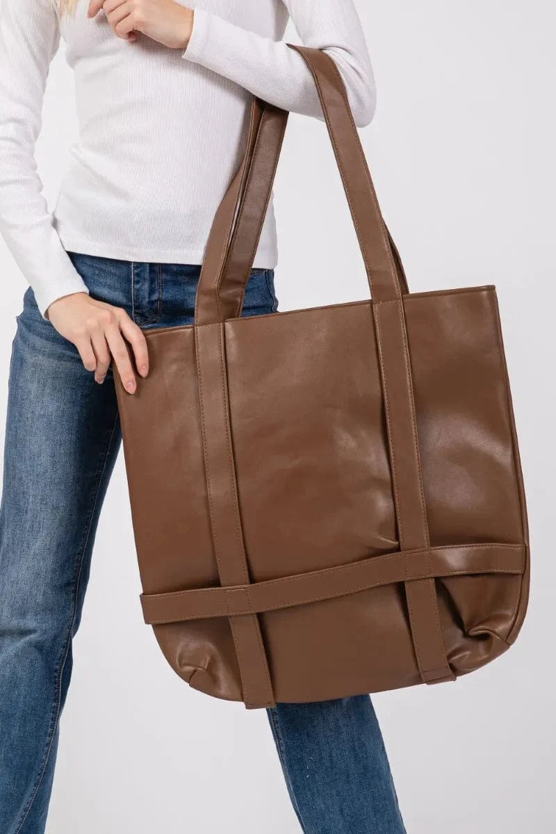 Trendsi Brown / One Size Fame Hat Carrier Tote Bag