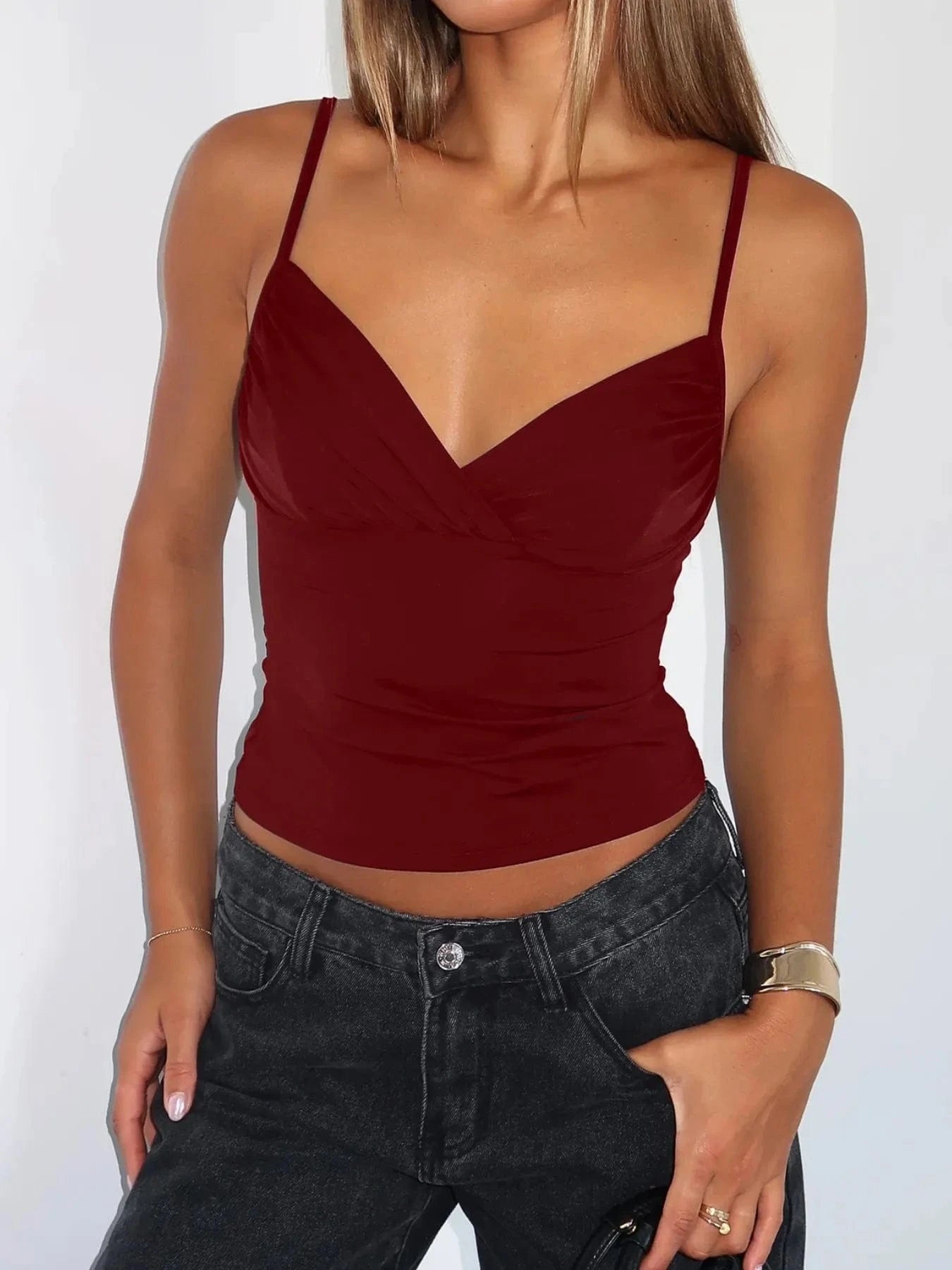Trendsi Burgundy / S V-Neck Cami Top