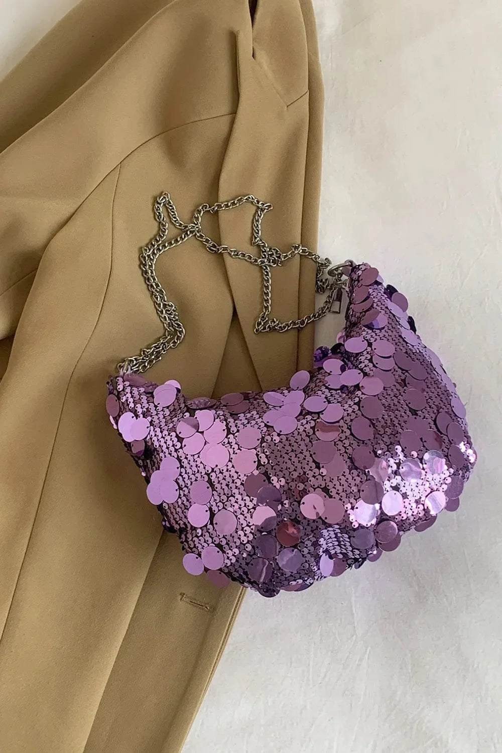 Trendsi chic bags Sequin Chain Crossbody Bag