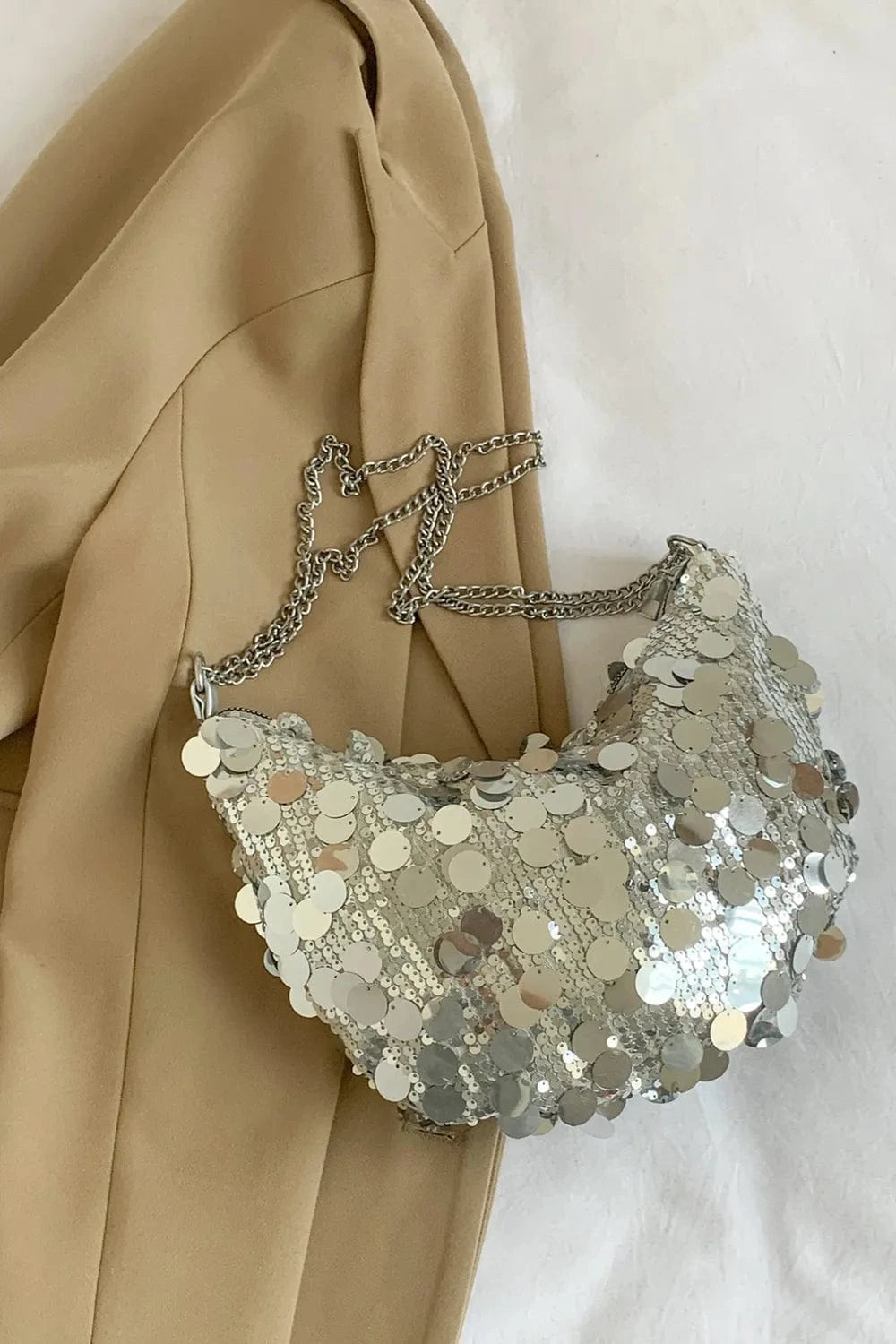 Trendsi chic bags Sequin Chain Crossbody Bag