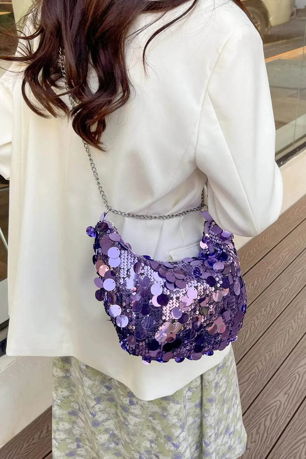 Trendsi chic bags Sequin Chain Crossbody Bag