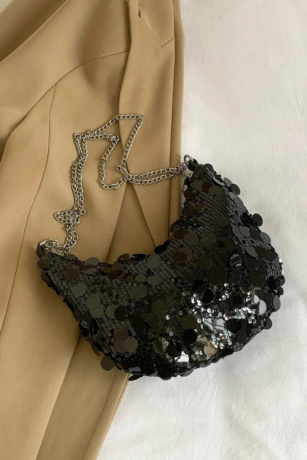 Trendsi chic bags Sequin Chain Crossbody Bag