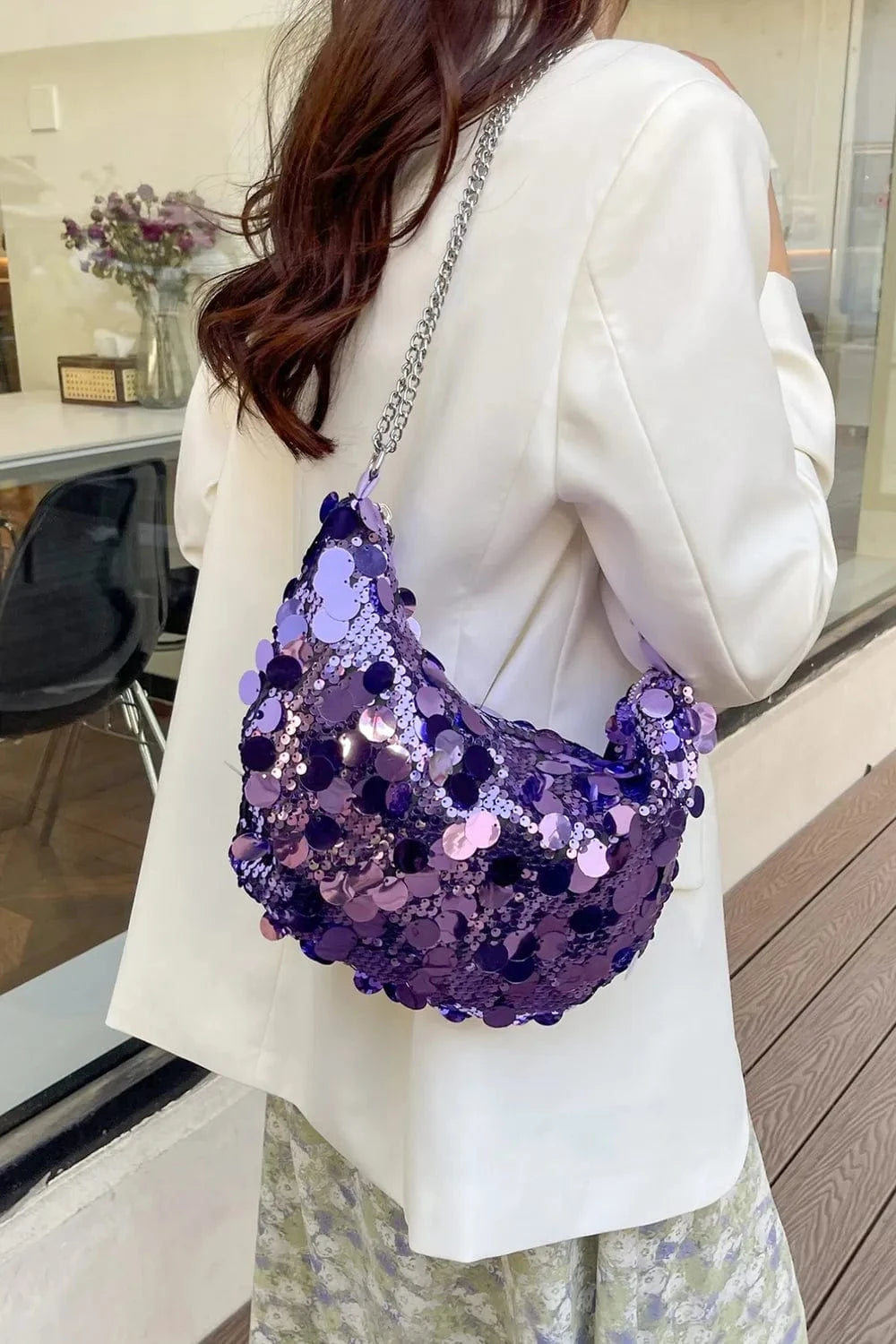 Trendsi chic bags Violet / One Size Sequin Chain Crossbody Bag