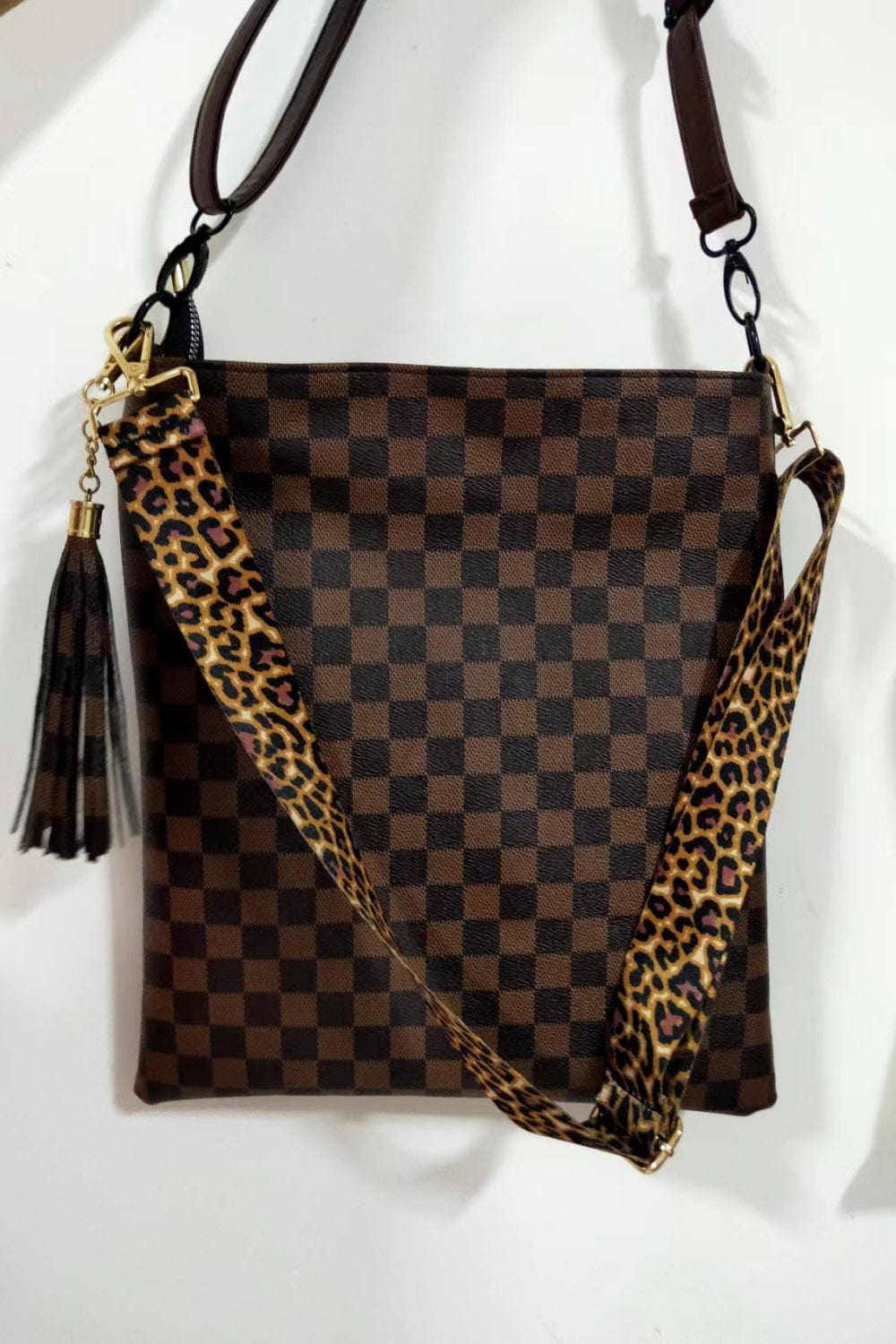 Trendsi Chocolate / One Size Adored PU Leather Shoulder Bag with Tassel