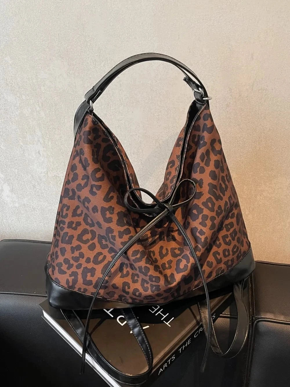 Trendsi Chocolate / One Size Leopard Dual Purpose Crossbody Bag