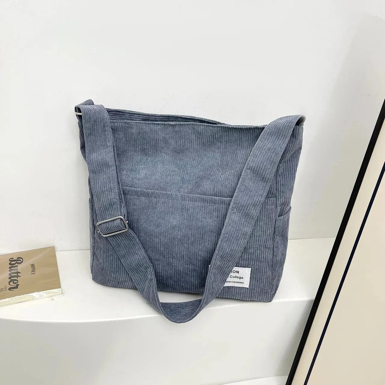 Trendsi Corduroy Crossbody Messenger Bag