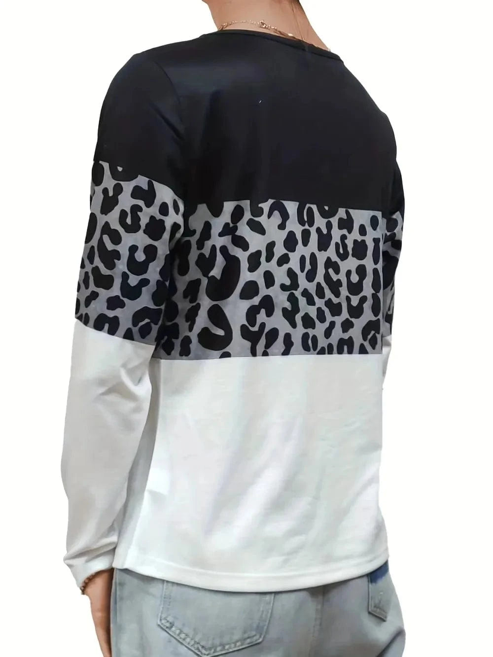 Trendsi Crisscross Color Block Long Sleeve T-Shirt