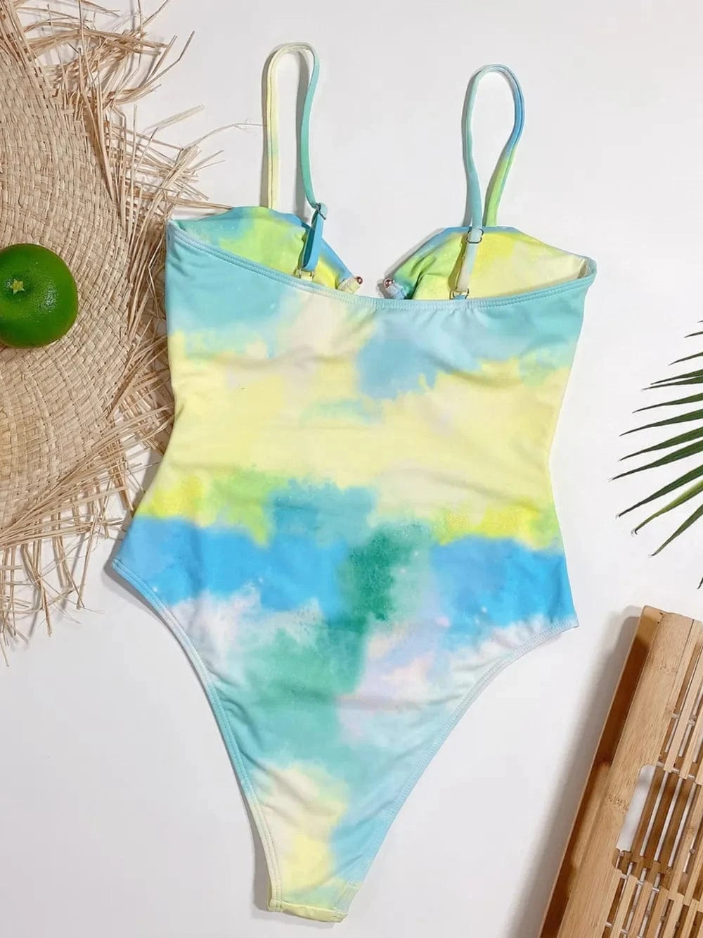 Trendsi Cutout Tie-Dye Spaghetti Strap One-Piece Swimwear