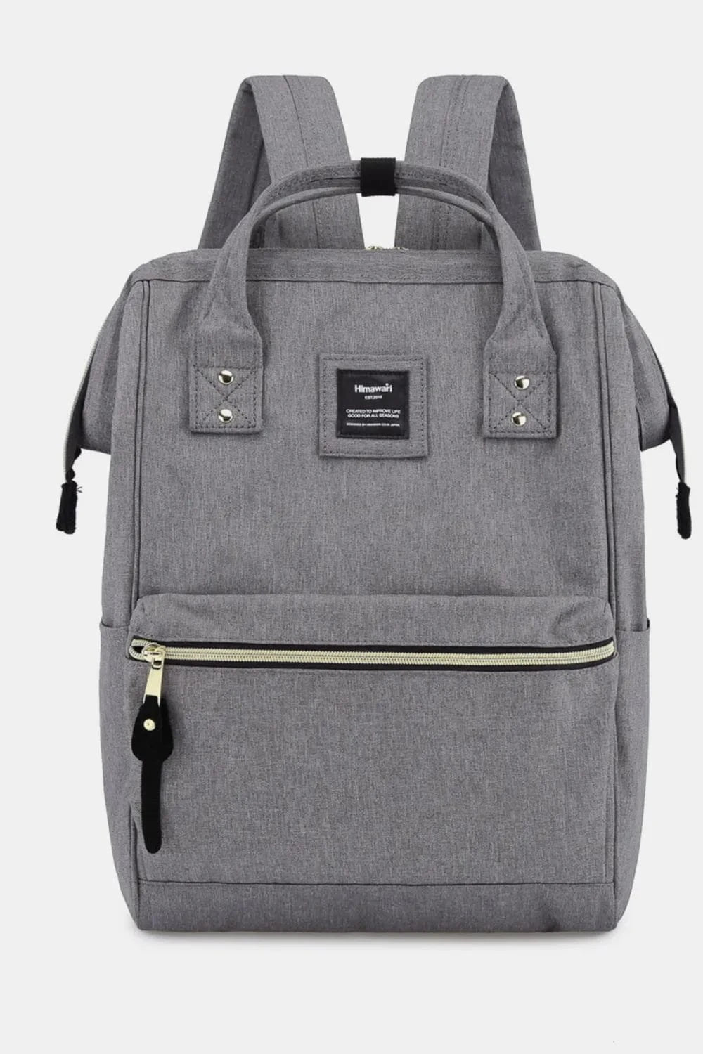 Trendsi Dark Gray / One Size Himawari Waterproof Canvas Backpack Bag with Side Pockets