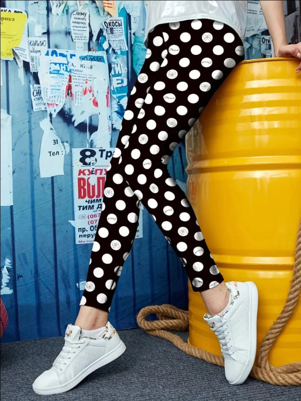 Trendsi Dot / S Printed High Waist Skinny Leggings