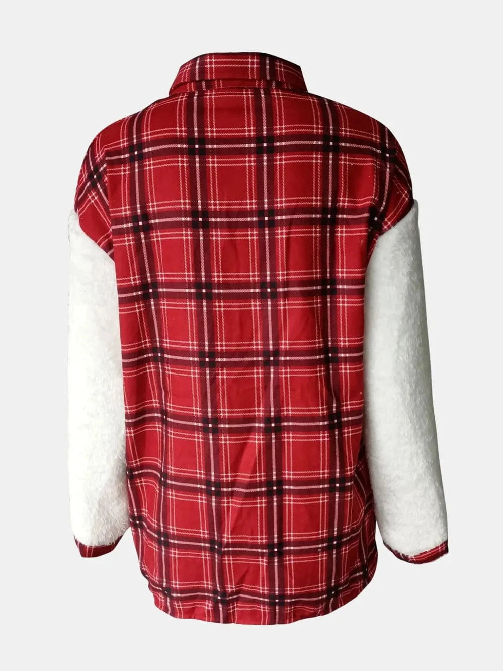 Trendsi Fuzzy Button Up Long Sleeve Jacket