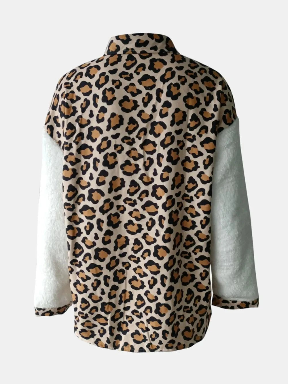 Trendsi Fuzzy Button Up Long Sleeve Jacket