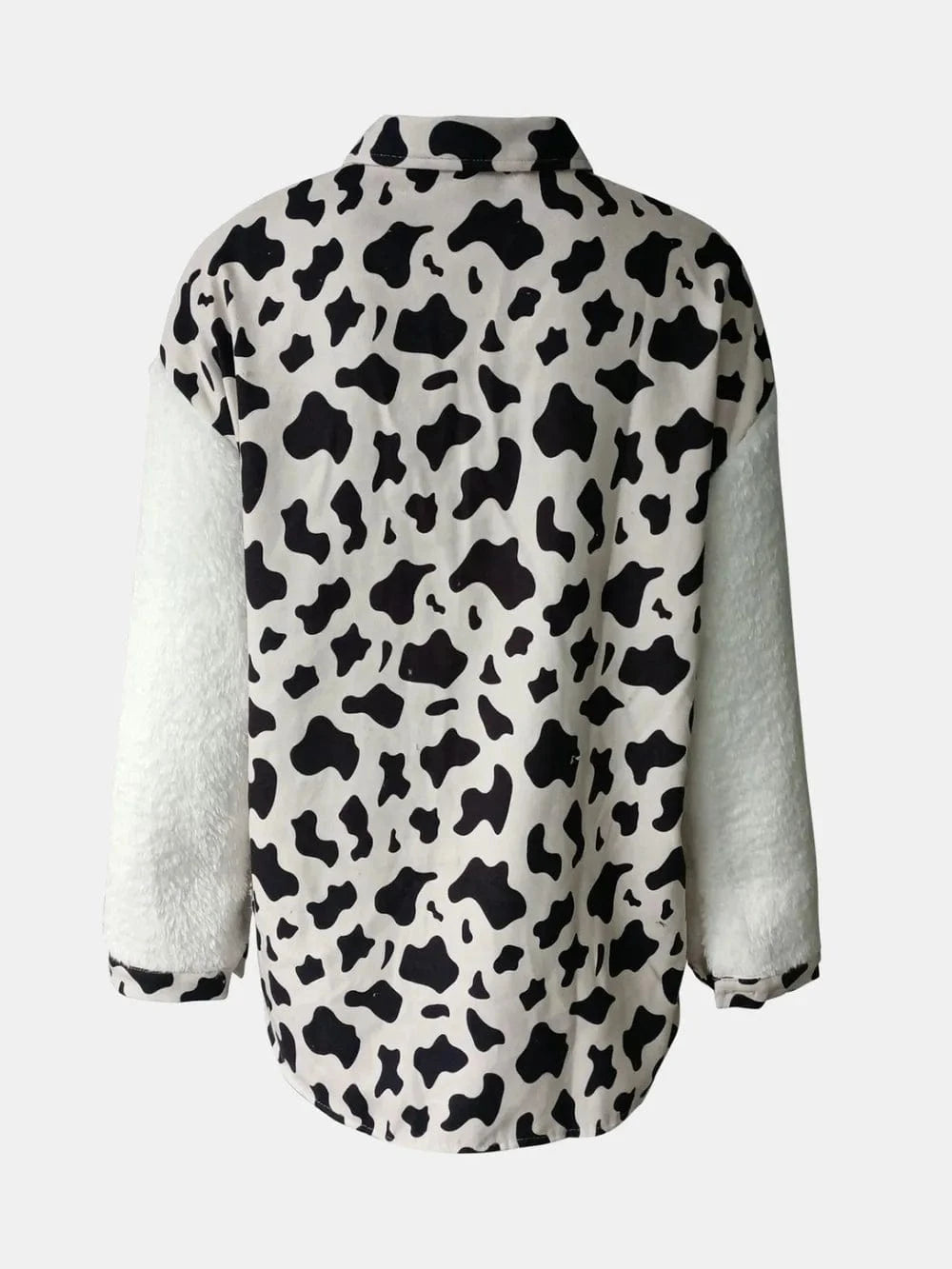 Trendsi Fuzzy Button Up Long Sleeve Jacket