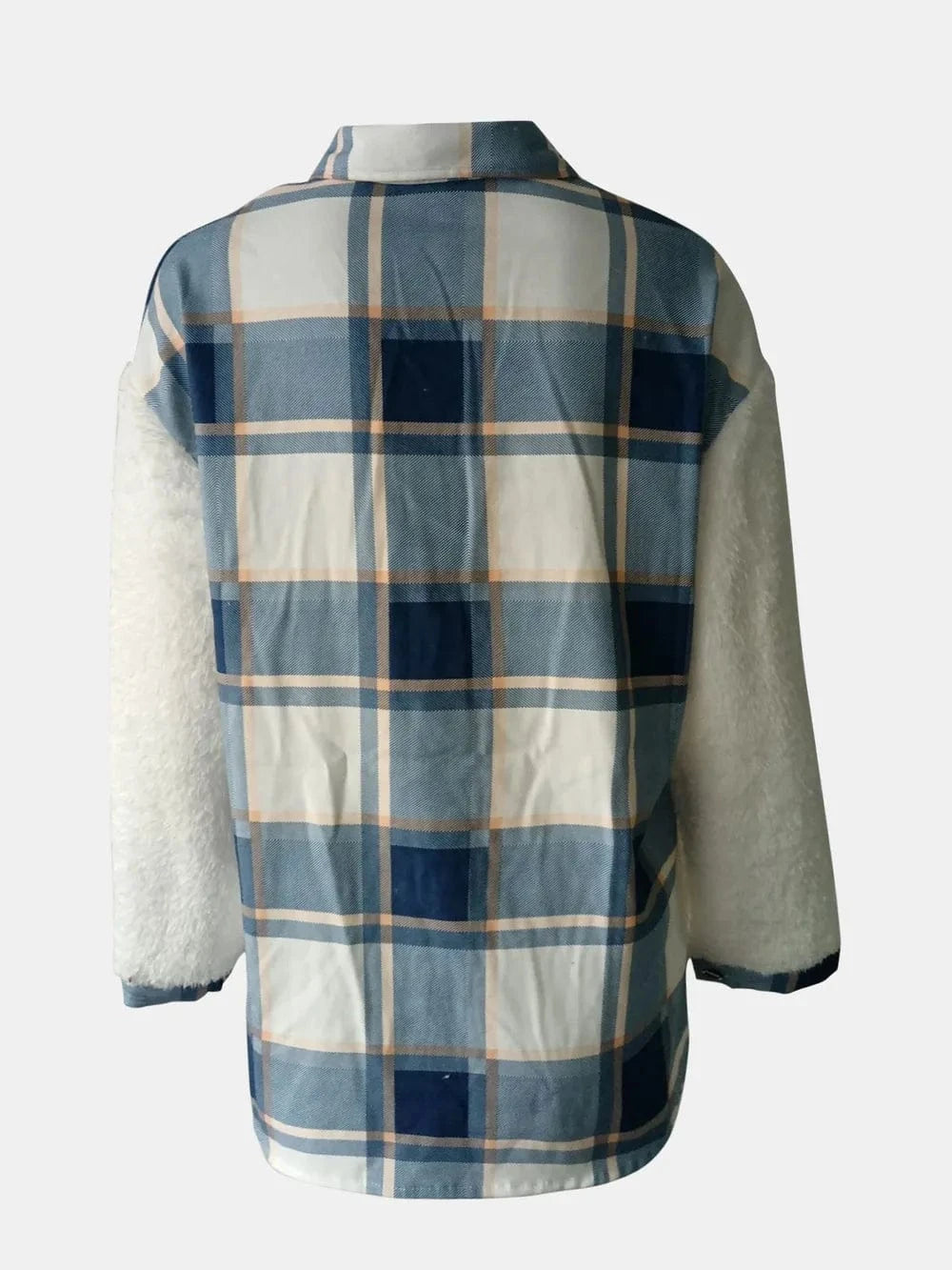 Trendsi Fuzzy Button Up Long Sleeve Jacket