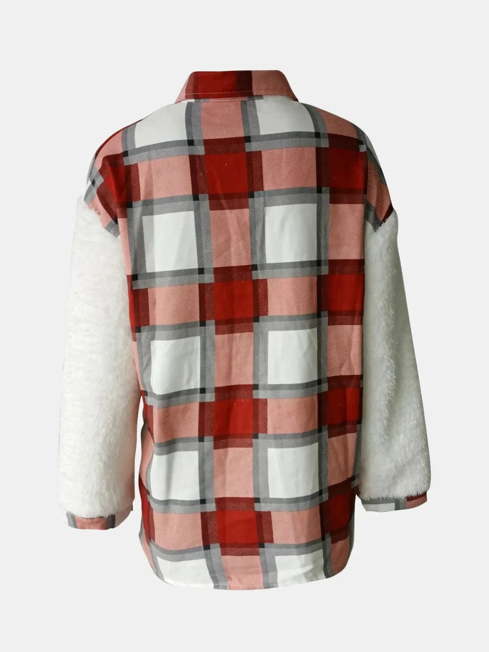 Trendsi Fuzzy Button Up Long Sleeve Jacket